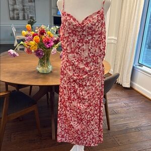 Nicole Miller Pinks and White Floral Slip Dress